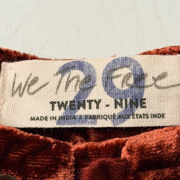 We The Free | Velvet Wide-Leg Pants in Rich Orange Red - Picture 3 of 5